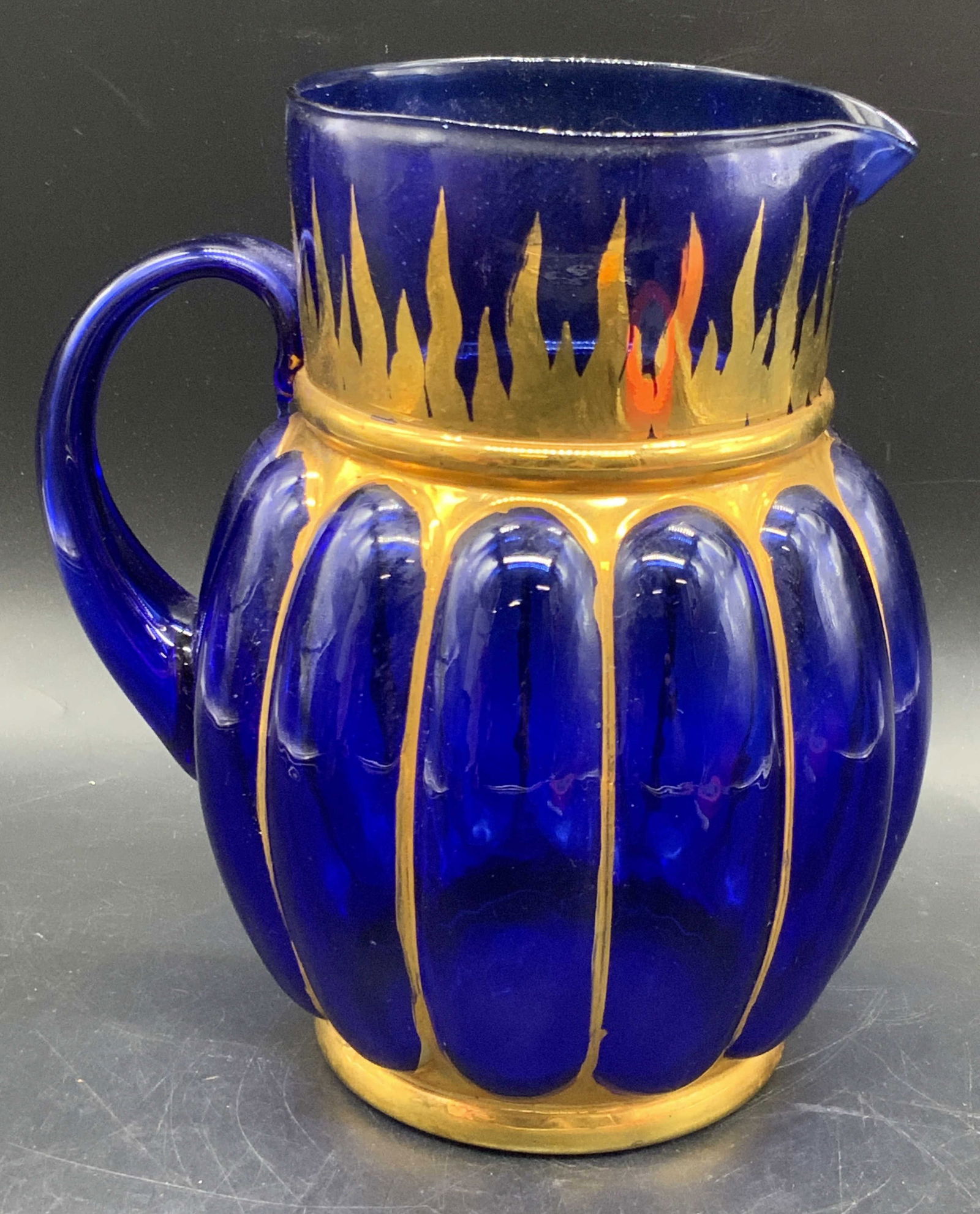 EUROGLASS Hand Blown Cobalt Glass Pitcher, Italy (1 of 10)