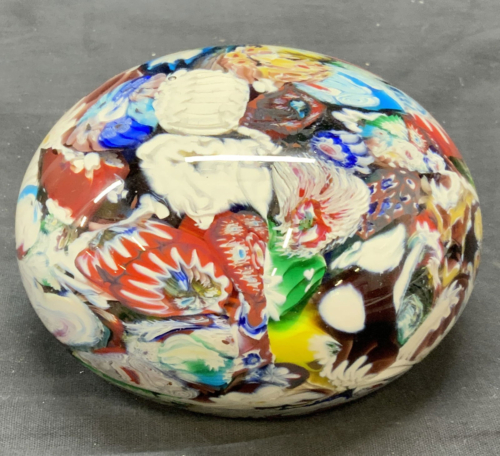 XL Millefiori Art Glass Paperweight, 5 Inches (1 of 6)