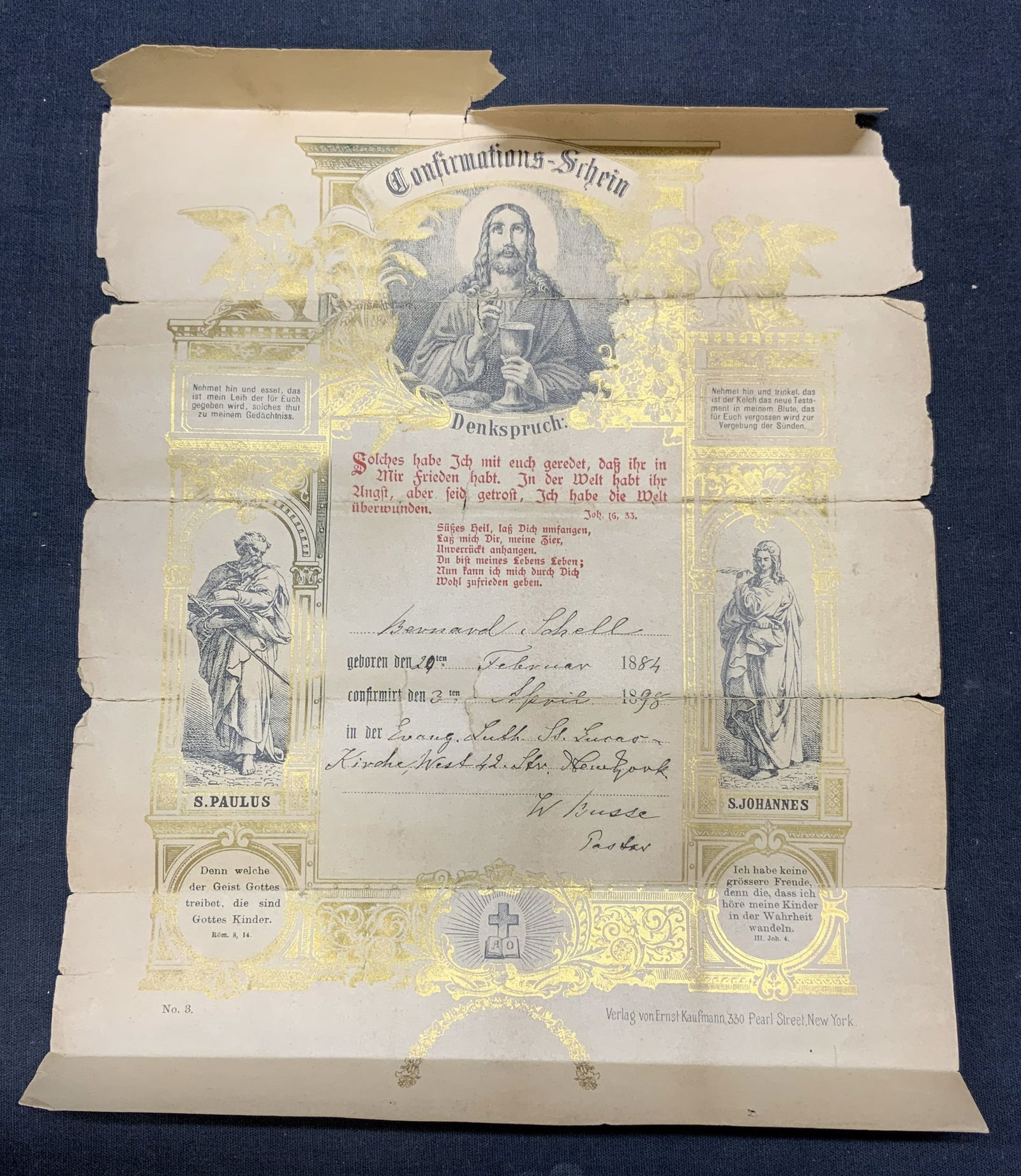 Antique 1898 Catholic Confirmation Certificate (1 of 7)