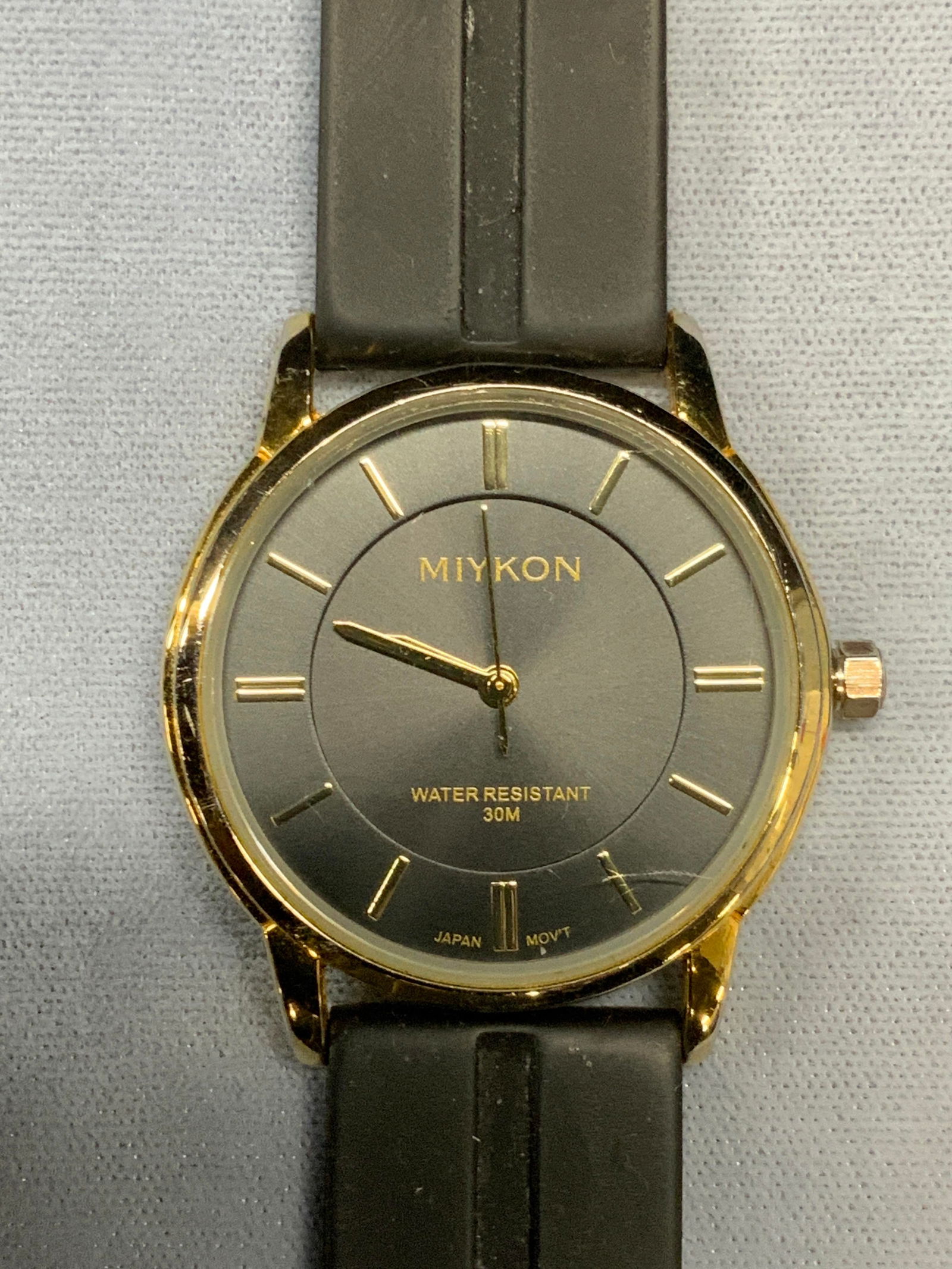 Miykon Gold Tone Black Strap Watch (1 of 8)