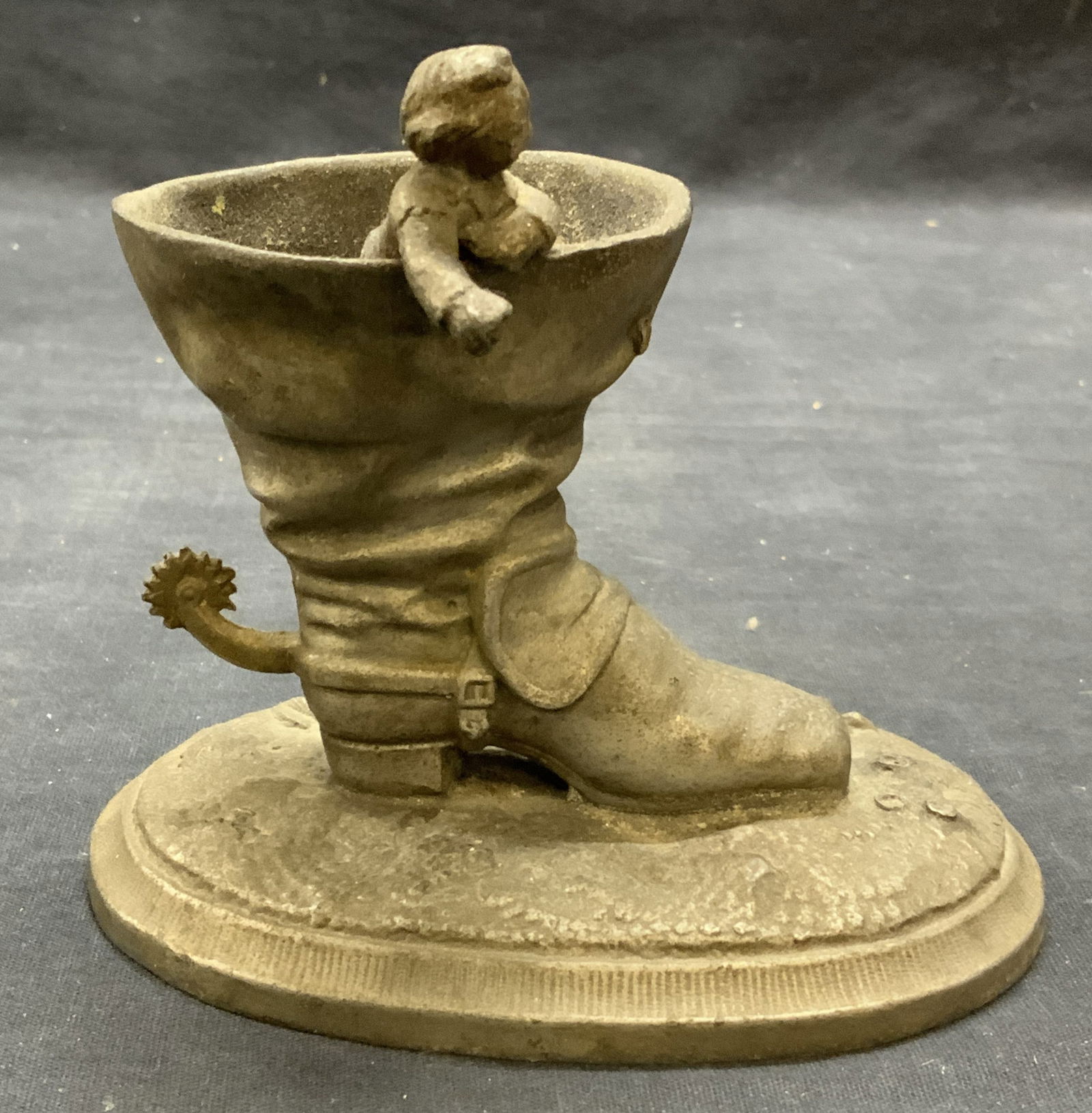 Vintage Cast Metal Boot Figural Planter (1 of 7)