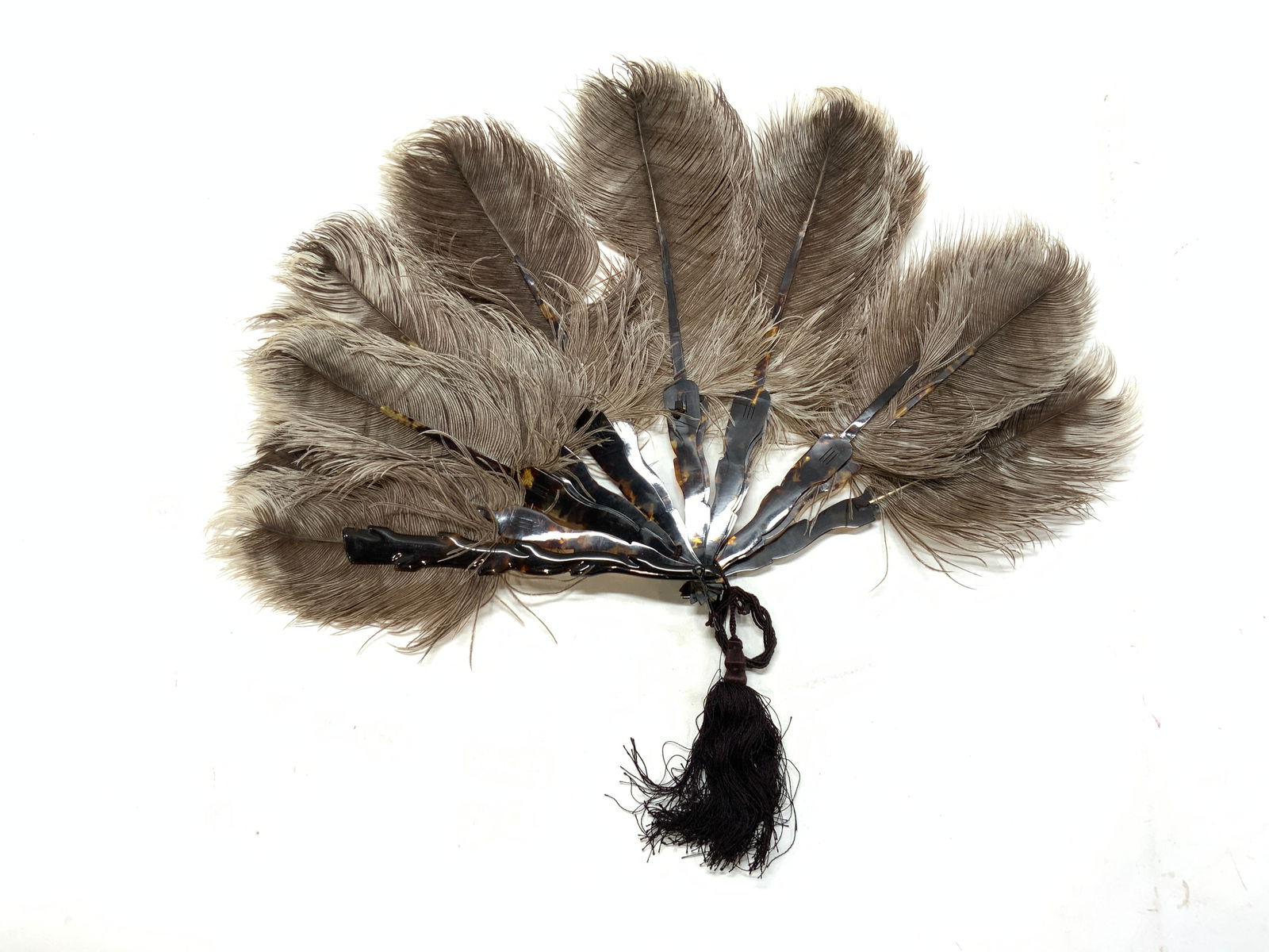 Vintage Ostrich Feather & Acrylic Base Fan (1 of 8)