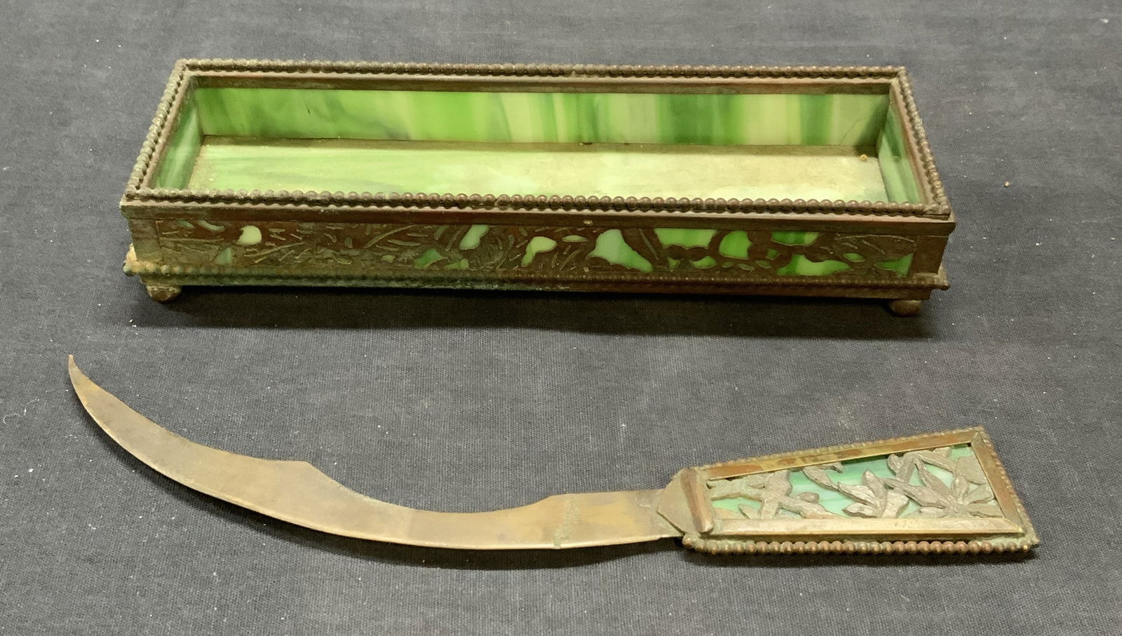 Lot 2 Apollo Studios Bronze Glass Letter Opener + (1 of 10)