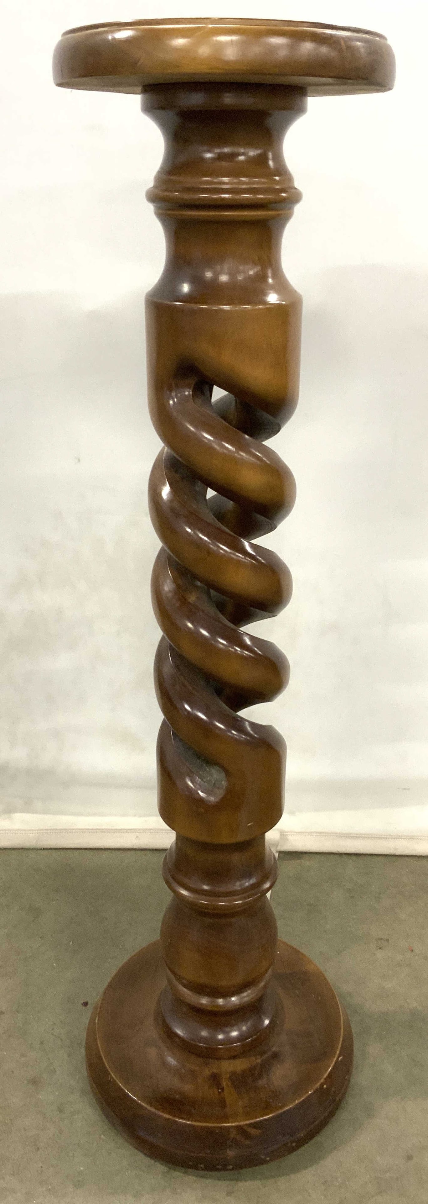 Vintage Carved Wooden Barley Twist Pedestal (1 of 7)