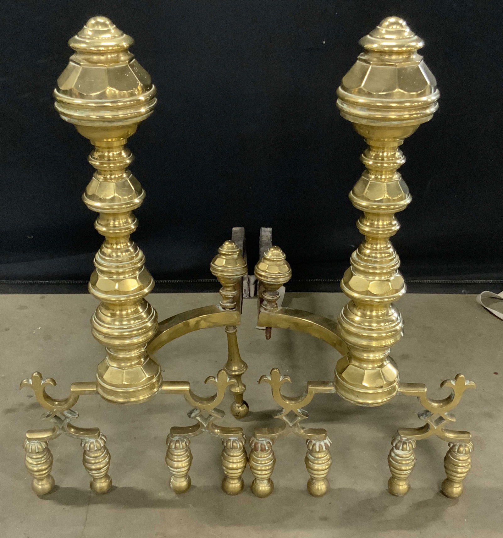 Antique American Brass Andirons (1 of 8)