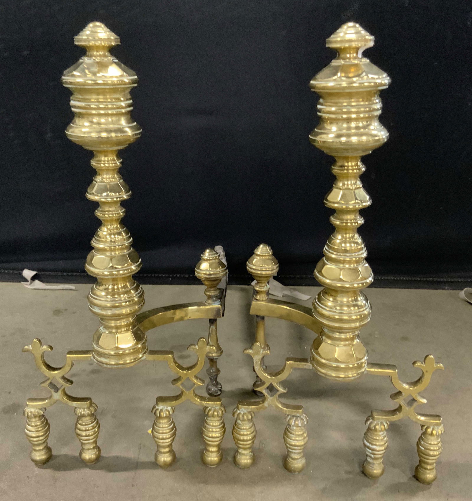 Antique American Brass Andirons (1 of 8)
