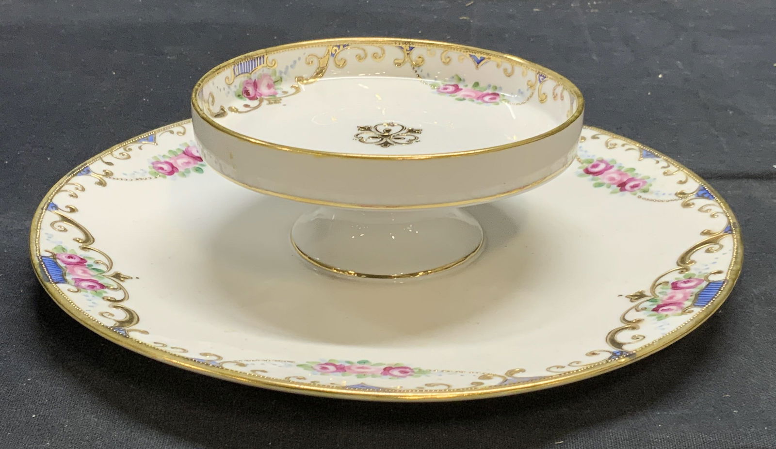 Vtg Nippon Porcelain 2 Tier Serving Dish (1 of 8)