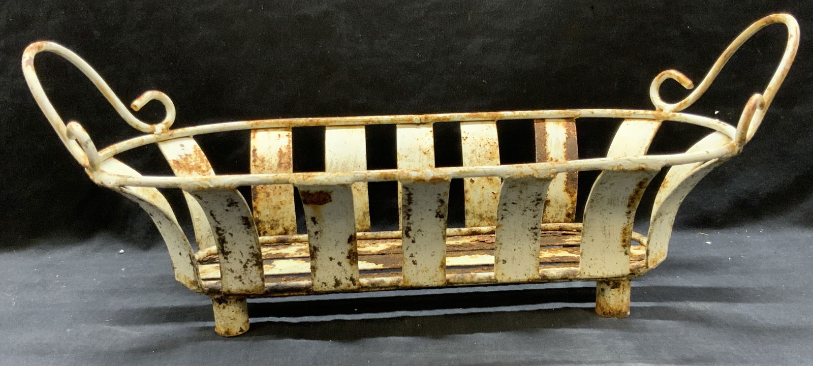 Vintage White Wrought Iron Mid Century Planter (1 of 10)