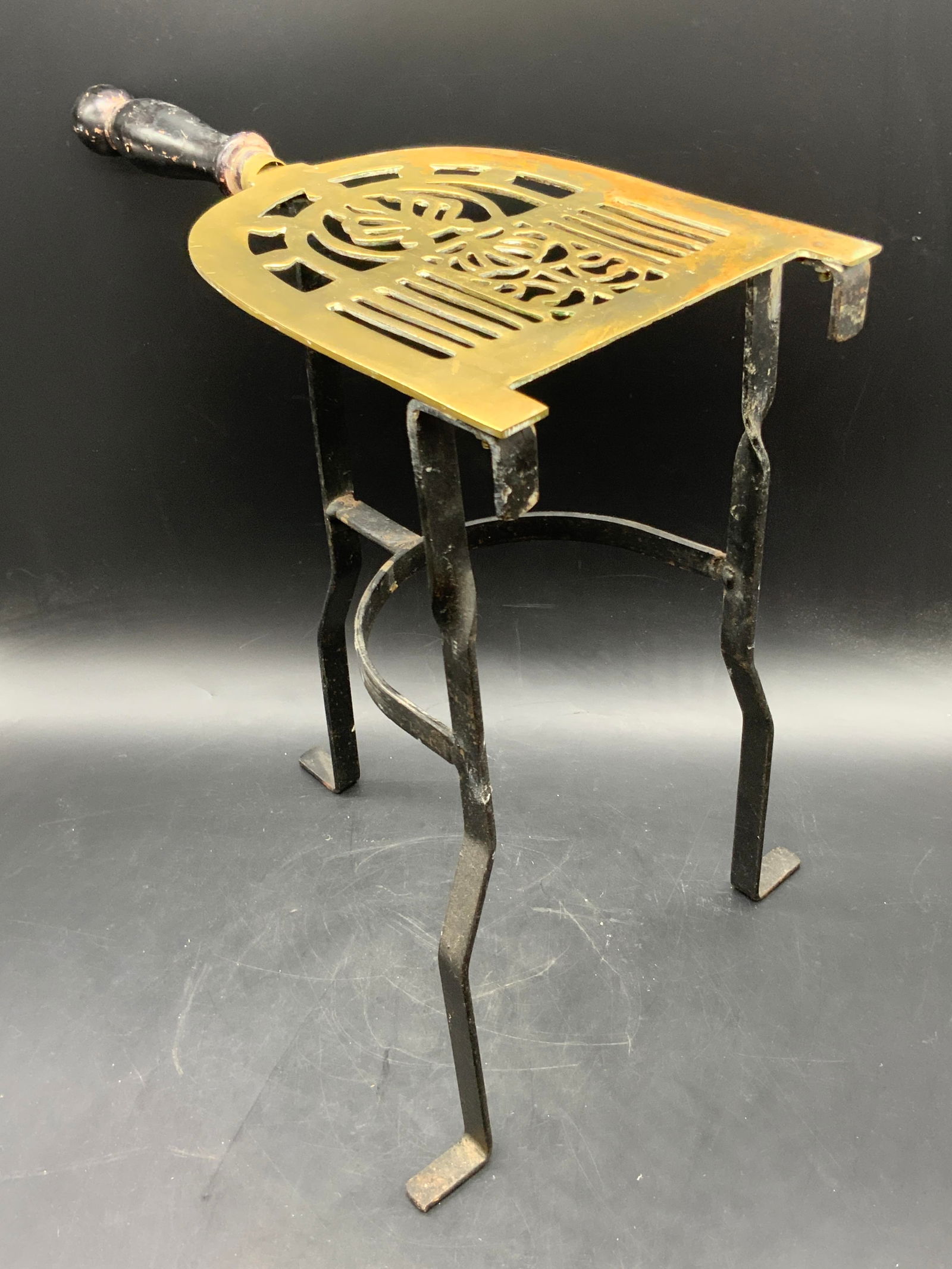 Antique Brass & Wrought Iron Fireplace Trivet (1 of 10)