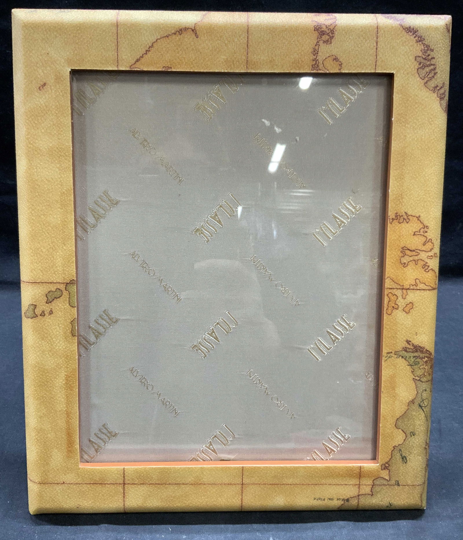 Alviro Martini Leather Map Picture Frame, Italy (1 of 7)