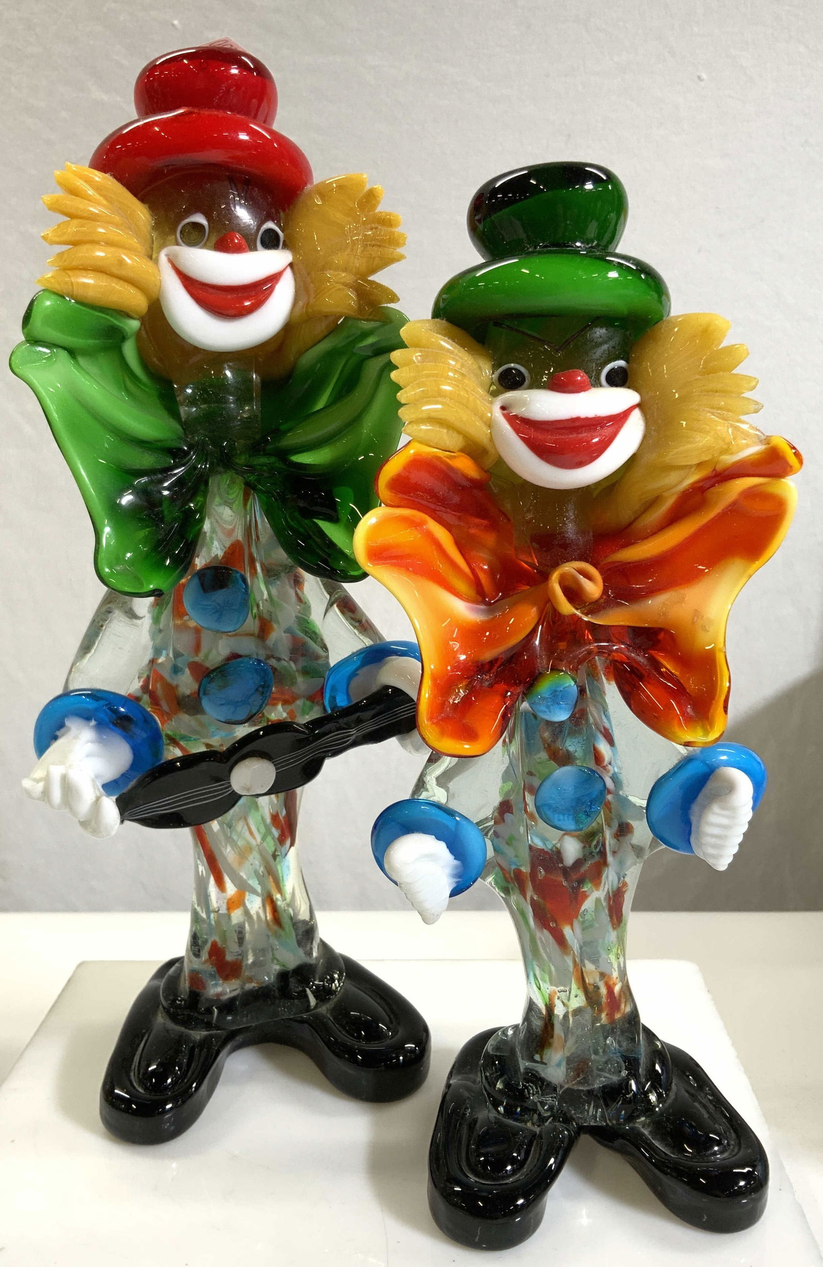 Pair Vntg MURANO Fratelli Pitau Blown Glass Clowns (1 of 7)