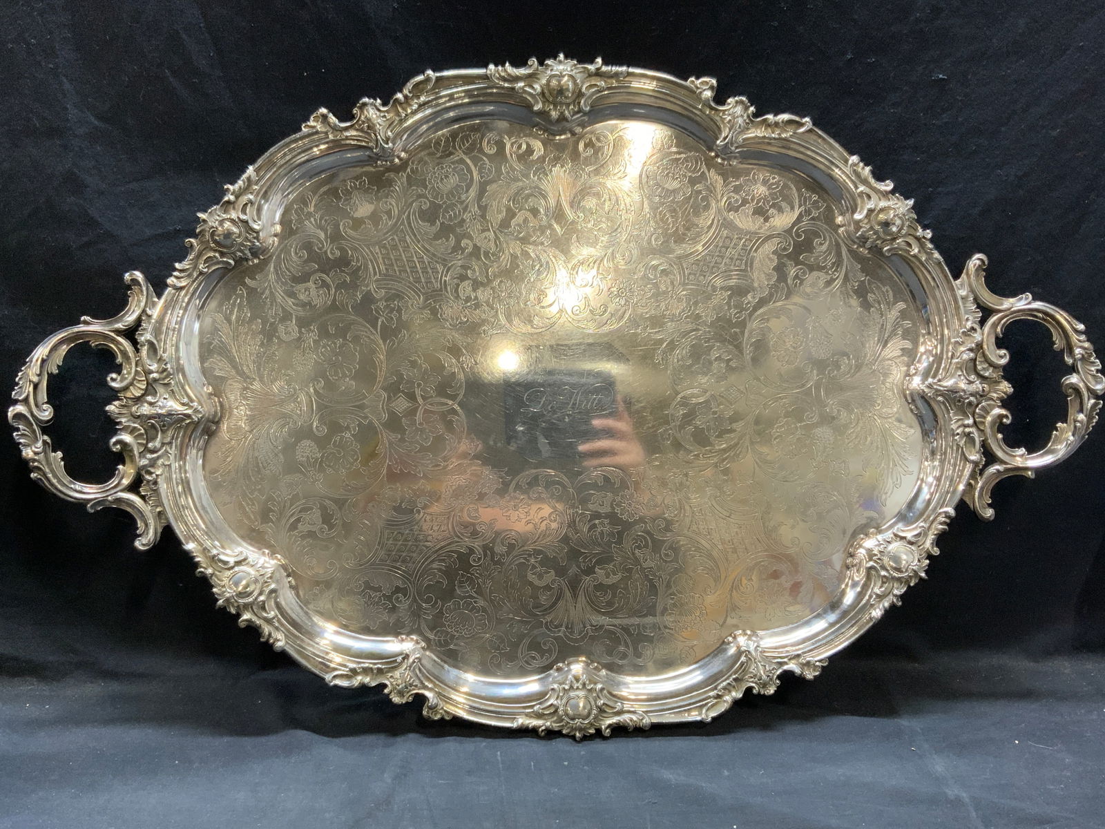 Antique James Dixon Silver Plated Tray, 35 In (1 of 9)