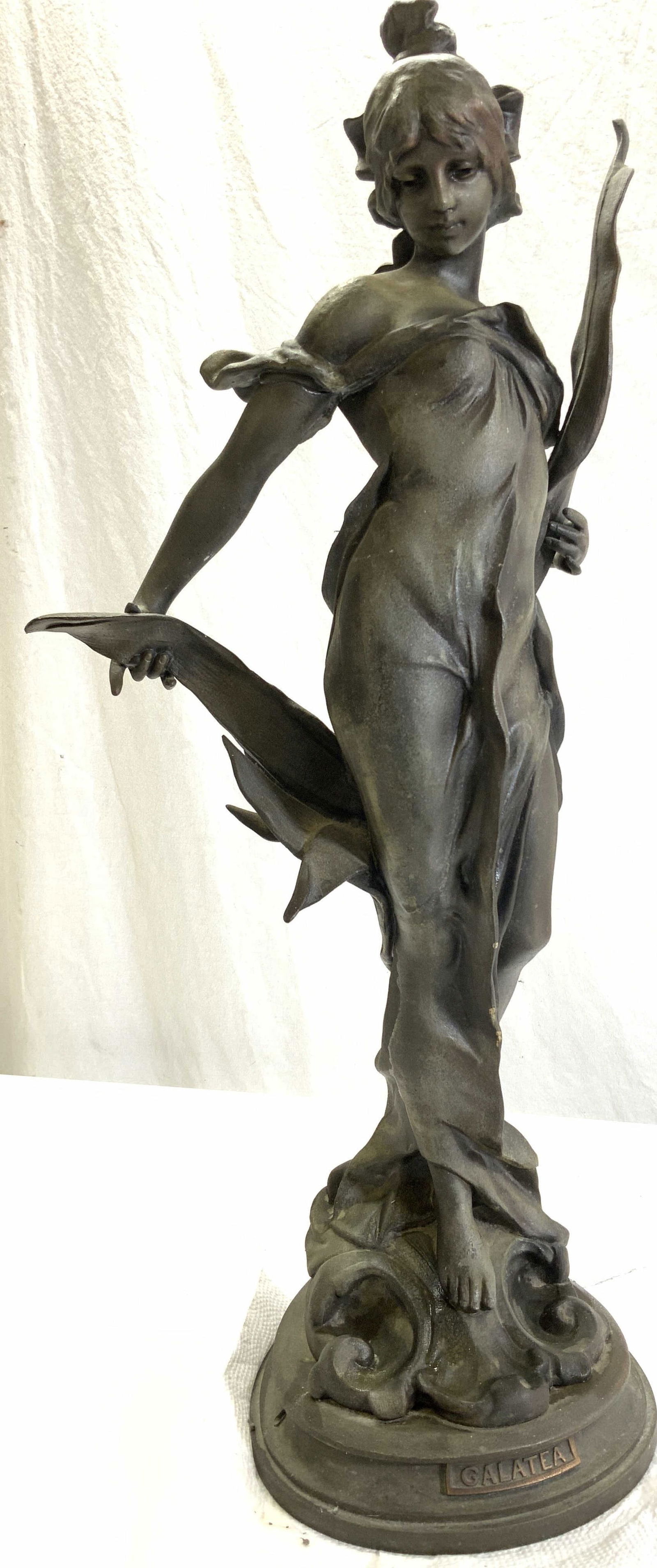 GALATEA BRONZE ART NOUVEAU STATUE, 29 in. (1 of 9)
