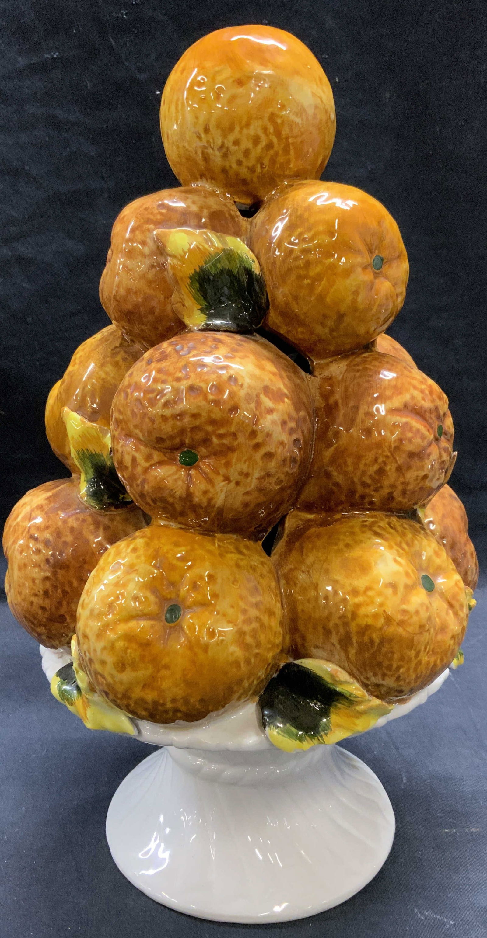 Vtg Ceramic Majolica Orange Figural 15in, Italy (1 of 6)