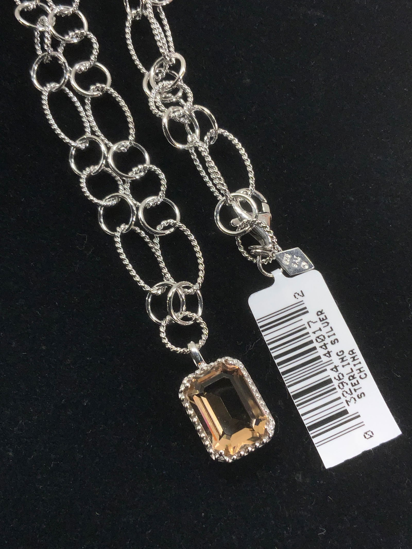 SAI Sterling Silver Chain Crystal Necklace (1 of 7)