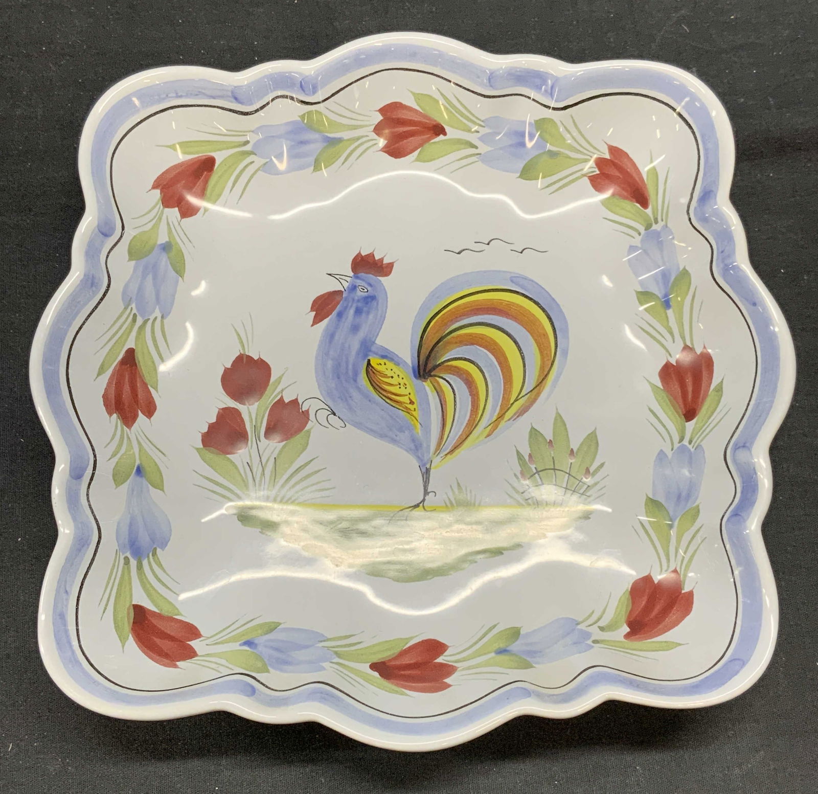 QUIMPER Henriot French Pottery Rooster Bowl (1 of 6)