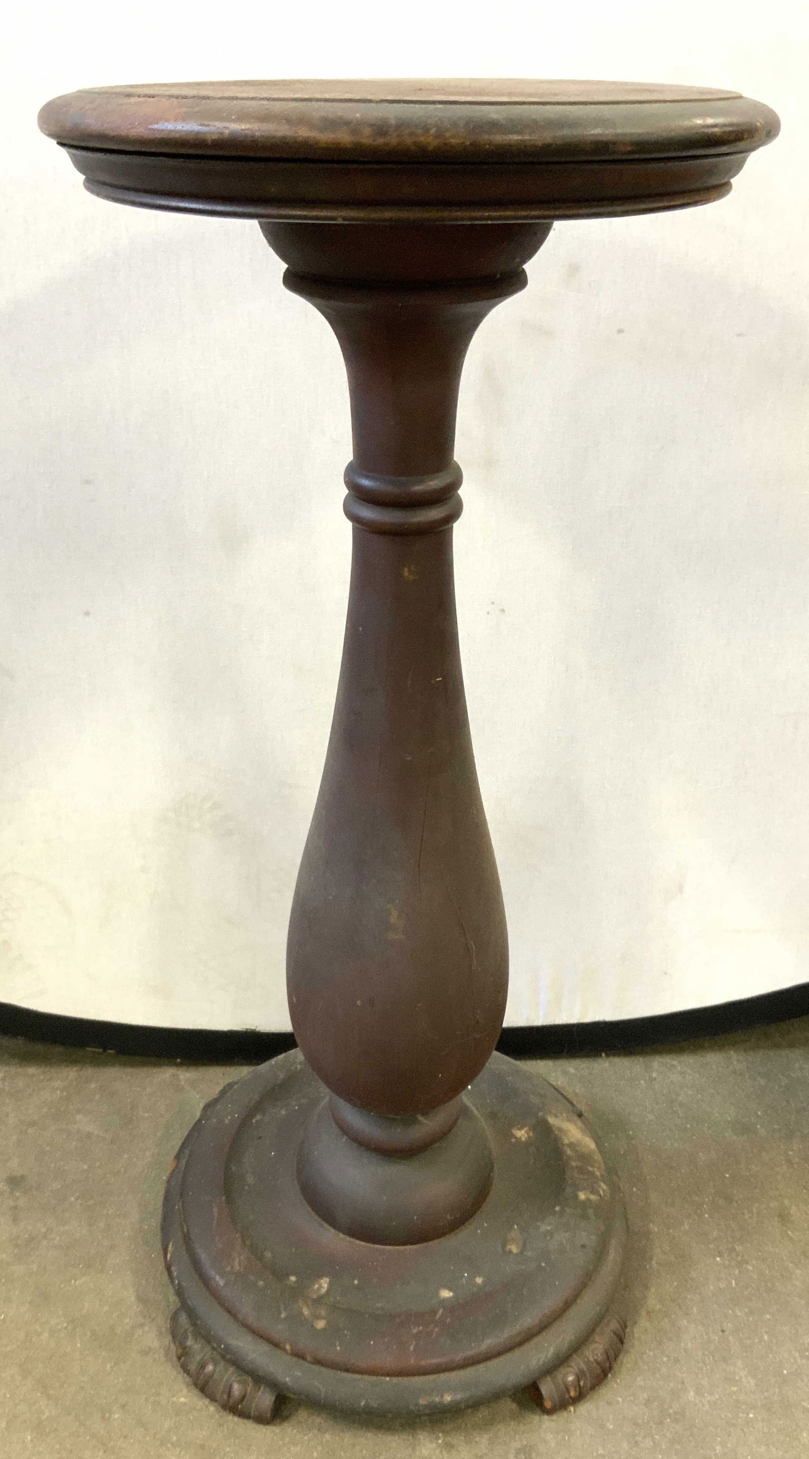 Antq Wooden Georgian Pedestal Plant Stand (1 of 7)