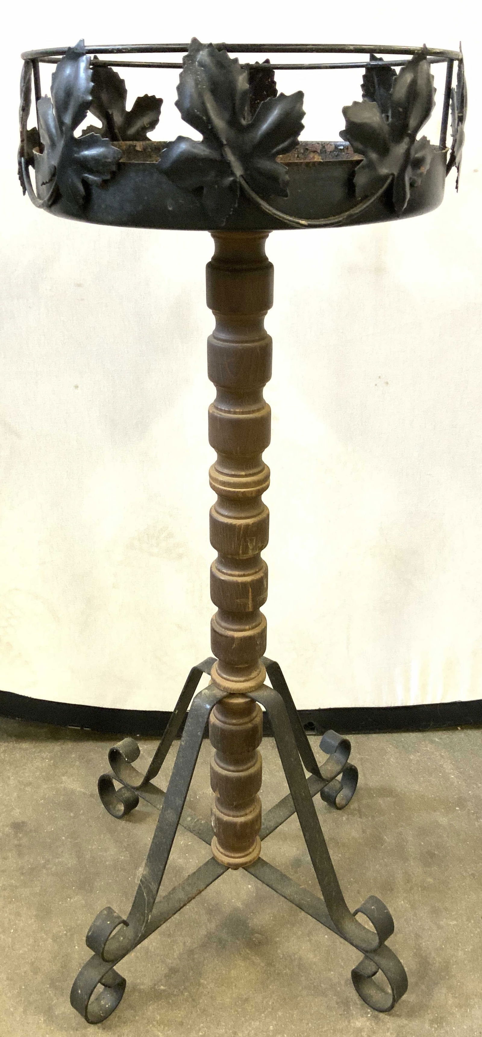 Mid Century Rustic Medieval Style Plant Stand (1 of 8)