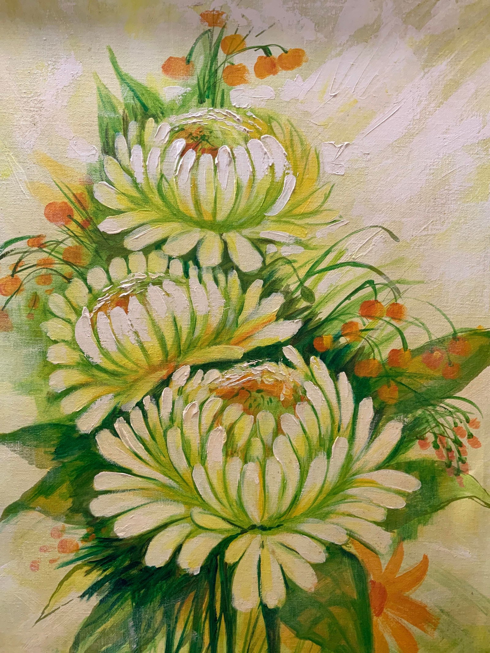 Signed Floral Oil Painting 3ft (1 of 8)