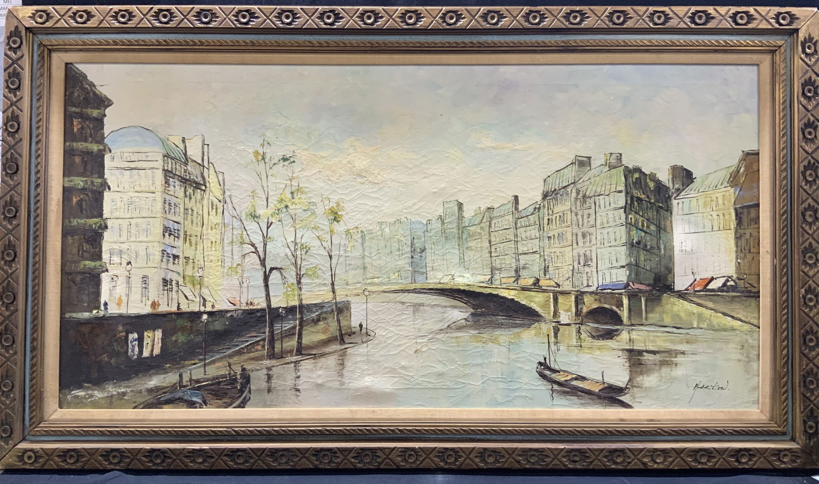 Vtg Sgd Paris Cityscape Oil Painting 4ft x 2ft (1 of 13)