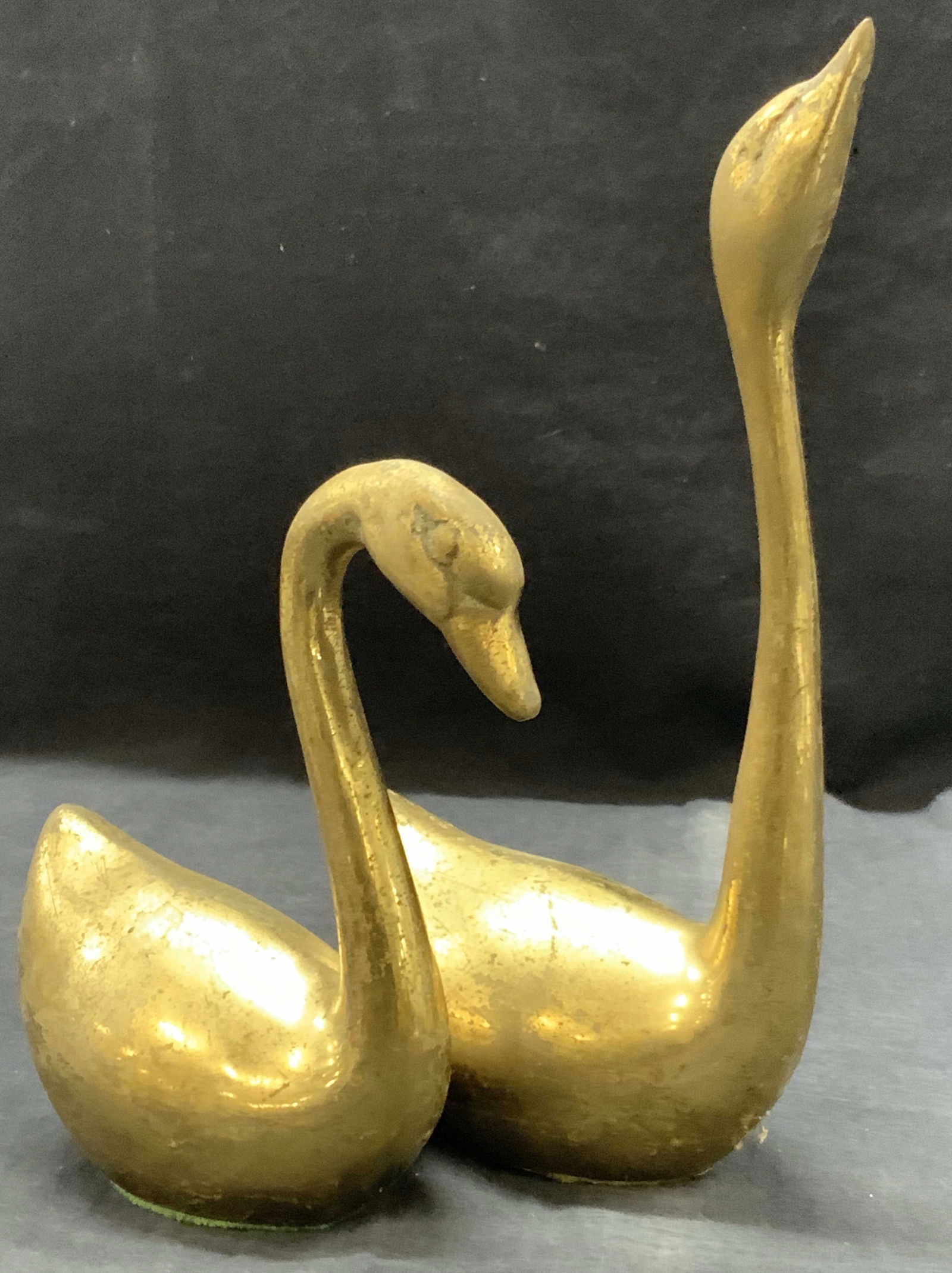 Pr Cast Brass Swan Figurals (1 of 9)