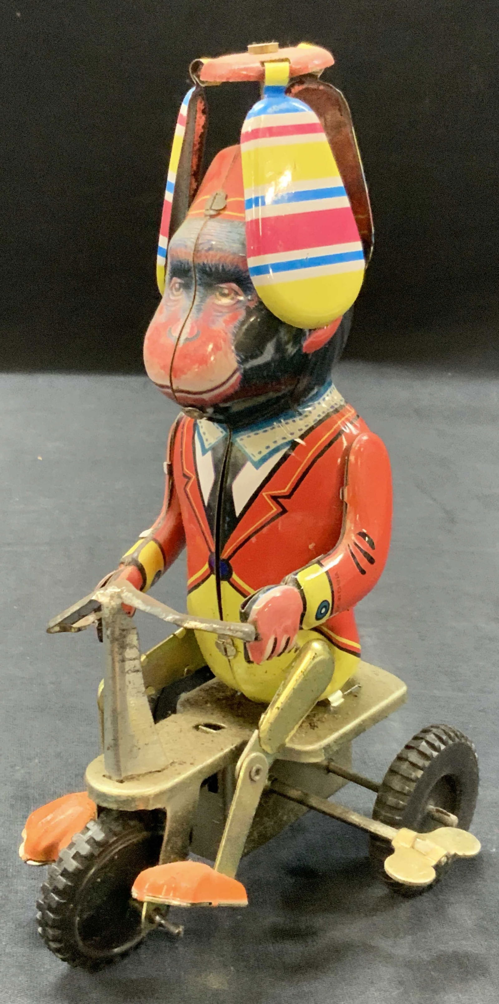 Vtg Tin Monkey On Bicycle Toy (1 of 8)