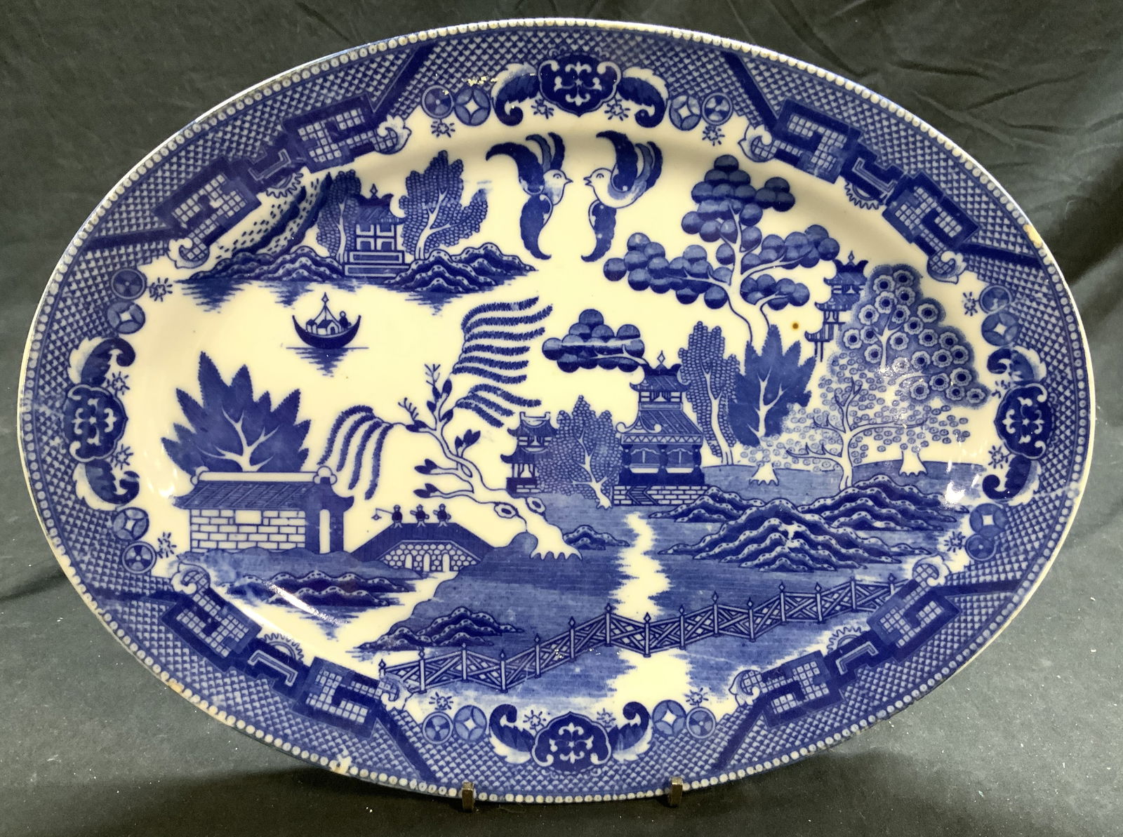 K Blue Willow Asian Porcelain Oval Serving Dish (1 of 7)