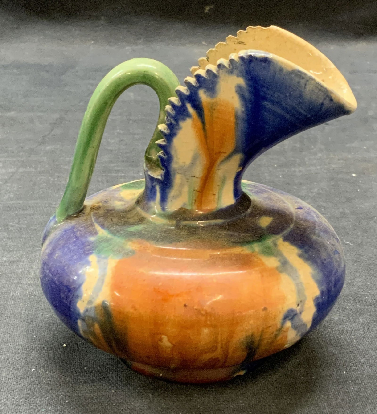 Vintage Handmade Ceramic Pitcher, Mexico (1 of 6)