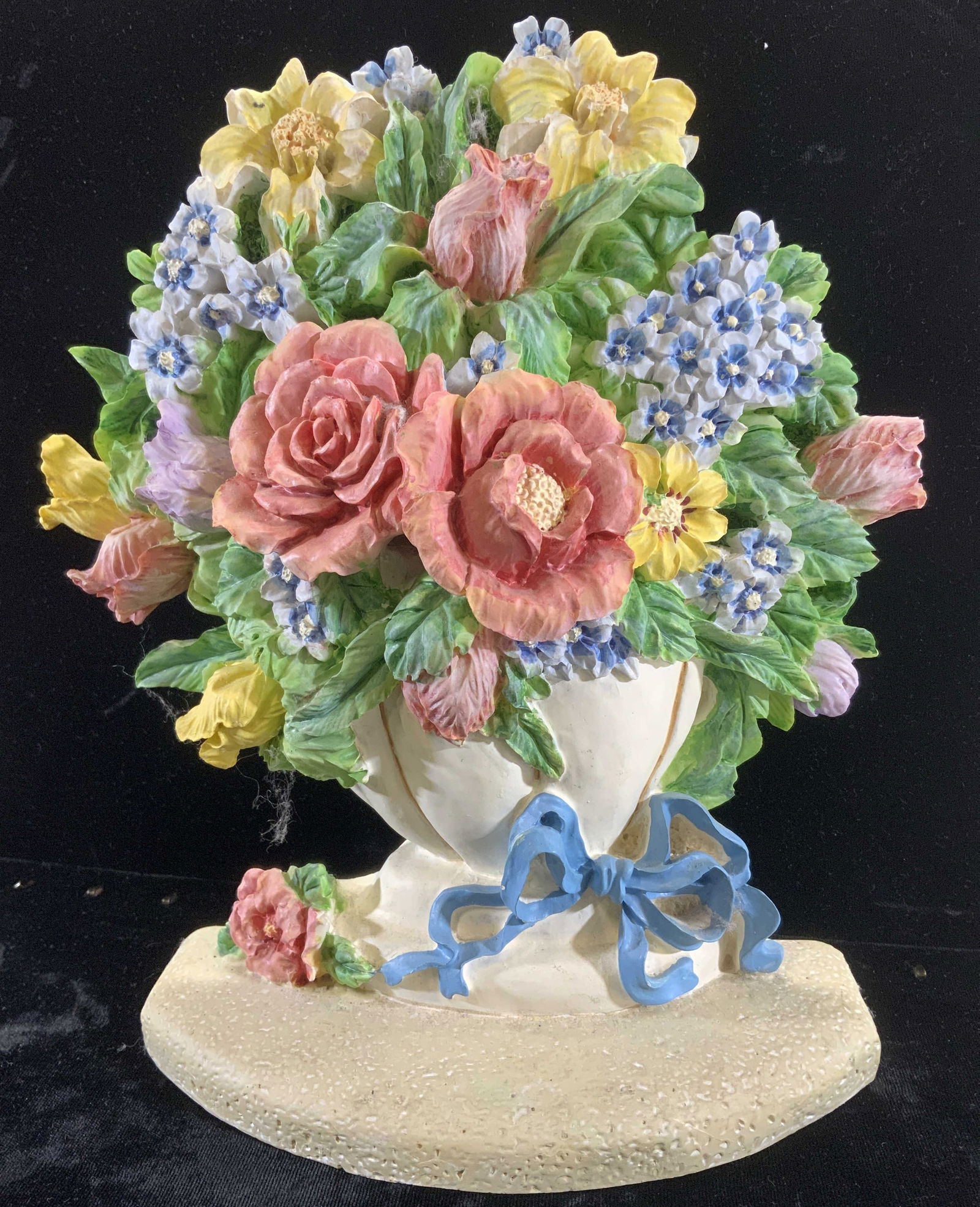 Flower Posey  Painted Plaster Composite Door Stop (1 of 6)