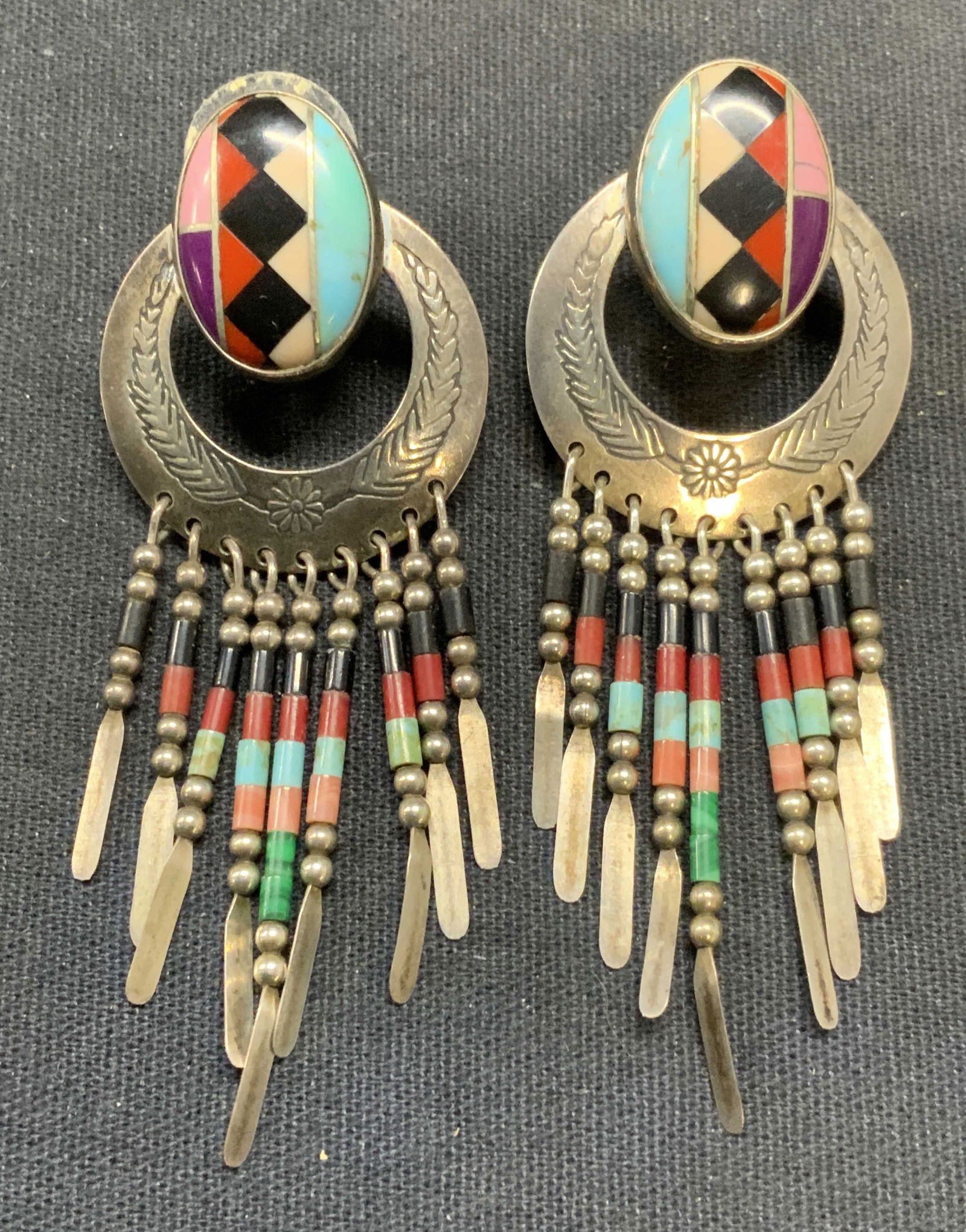 QT Sterling Silver Turquoise Dangle Earrings (1 of 6)