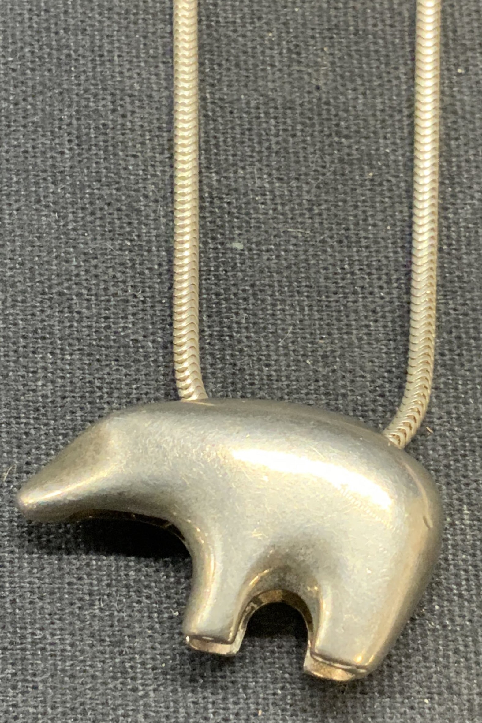 Vintage Sterling Silver Bear Pendant Necklace (1 of 6)