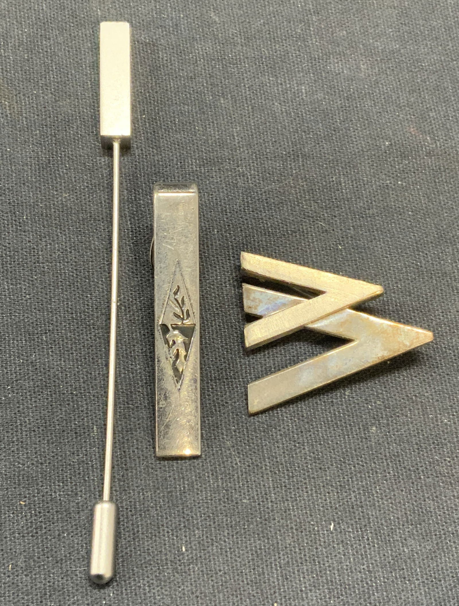 Lot 3 Swank Silver Tone Tie Clip, More (1 of 7)