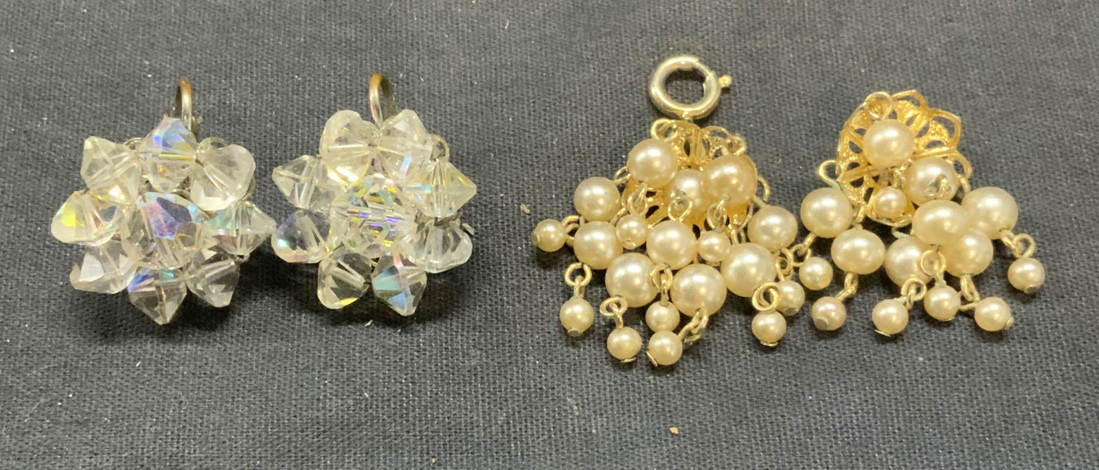 Lot 3 Vintage LAGUNA Crystal Flower Earrings + (1 of 6)