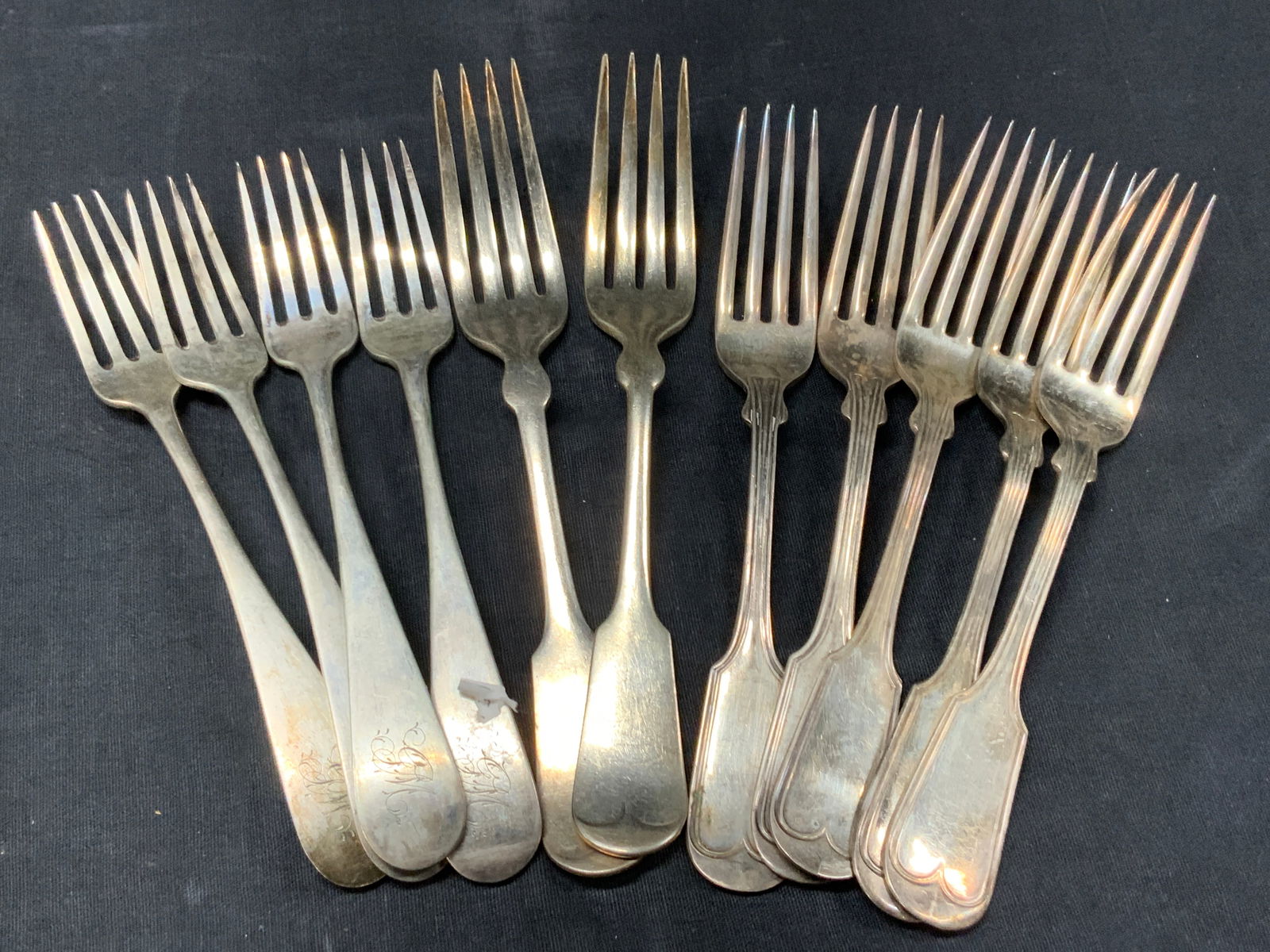 Lot 11 Sterling Silver & Plated Forks (1 of 9)