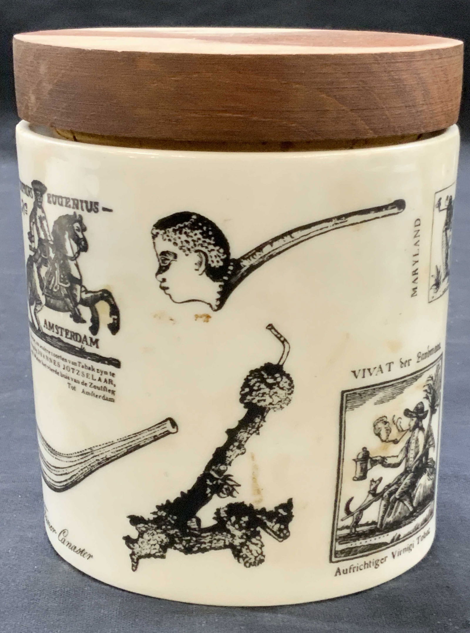 Vtg Alboth & Kaiser Porcelain Tobacco Caddy German (1 of 7)