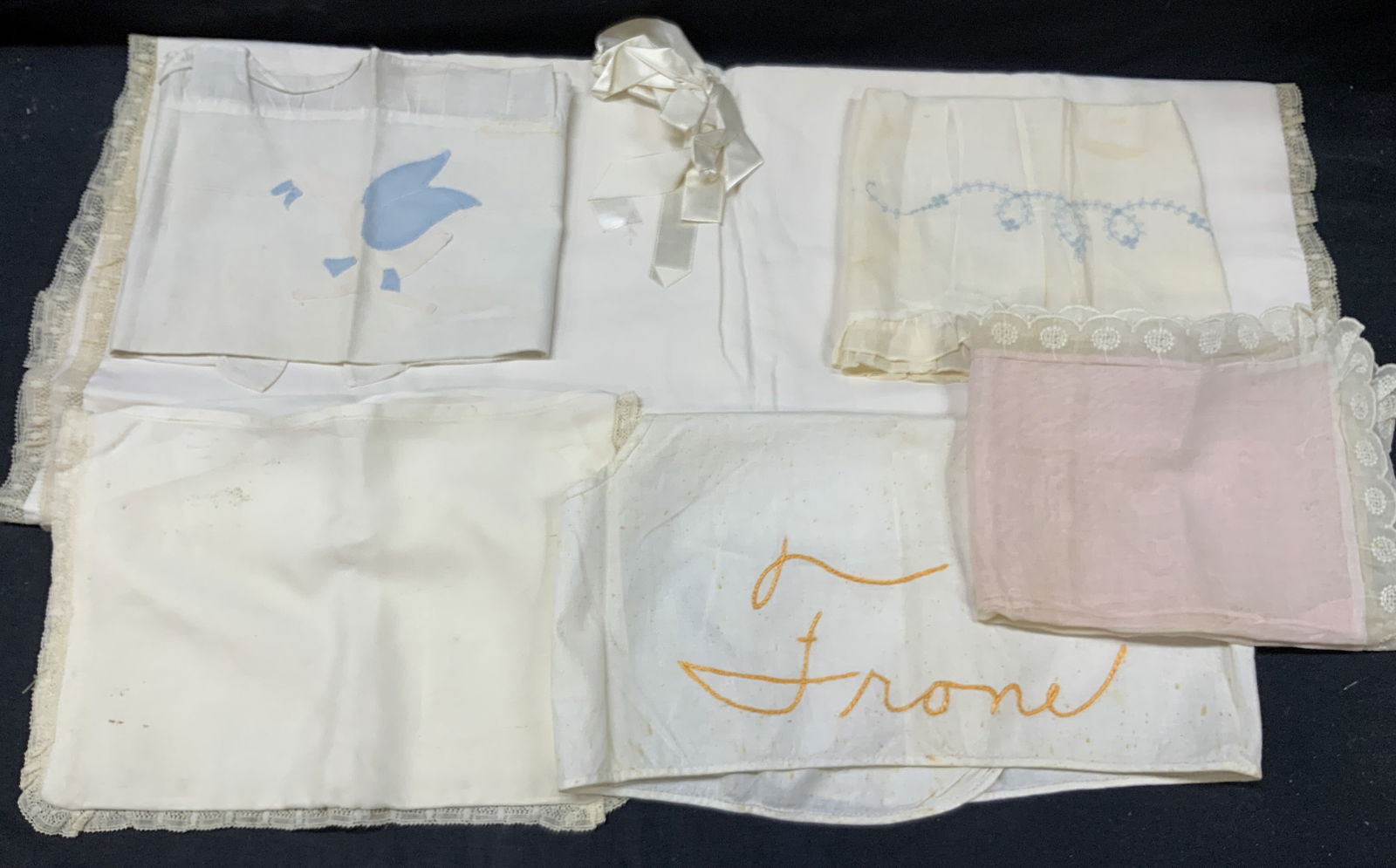 Lot 6 Vtg Satin & Lace Pillow Shams & More (1 of 18)