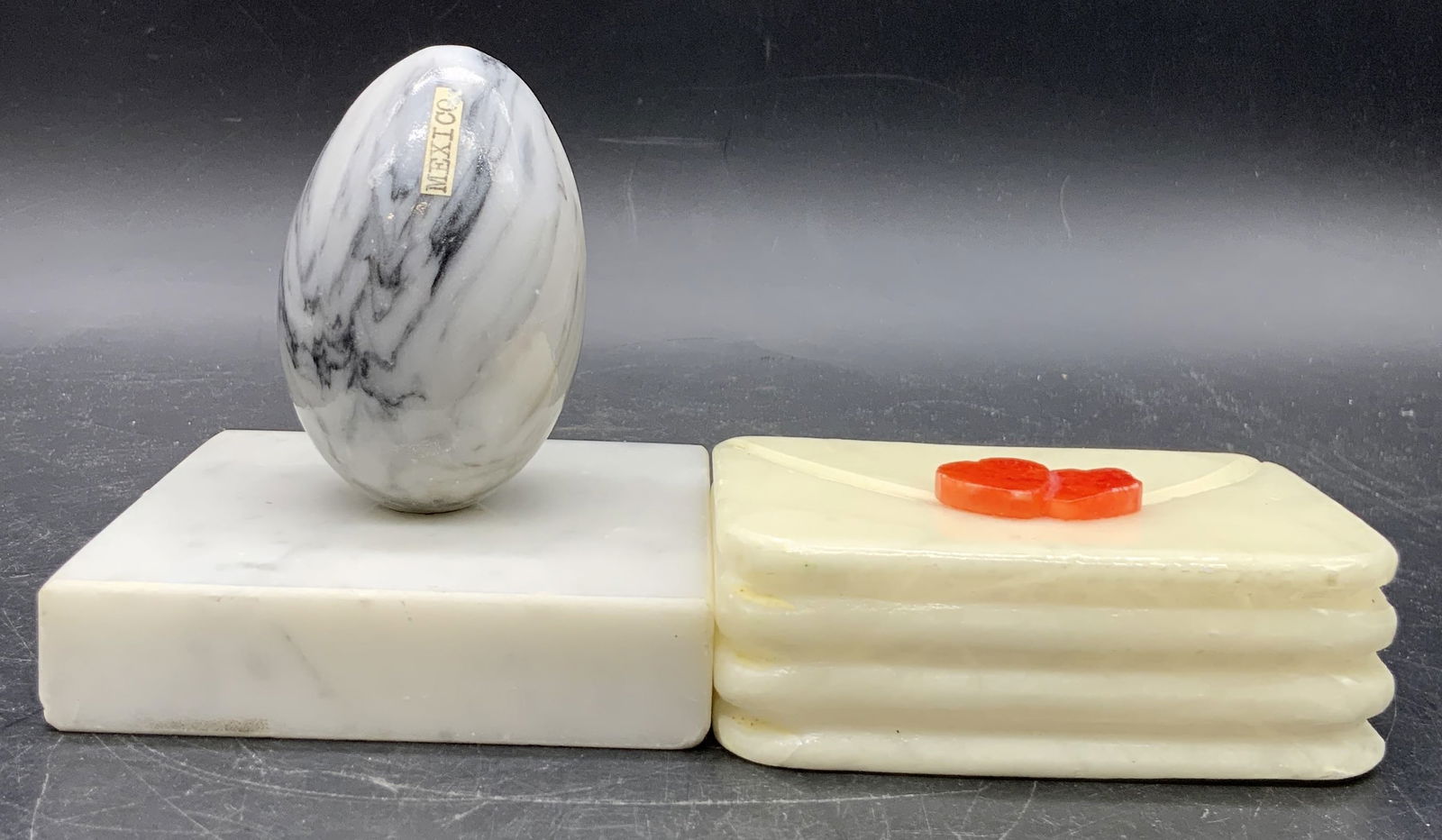 Lot 3 Natural Stone Desktop Accessories, Egg + (1 of 9)