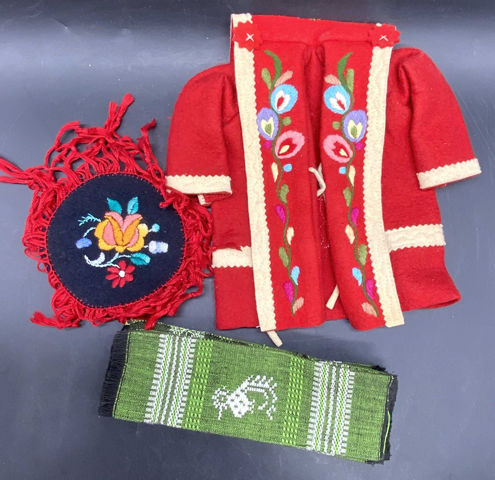 Lot 14 Handmade Doll Shirt, Embroidered Napkins, + (1 of 7)