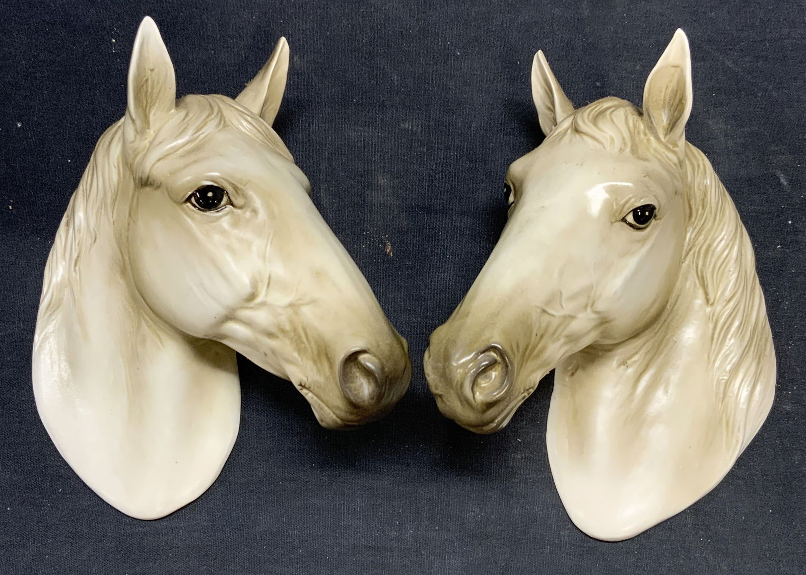 Pair Vtg LEFTON Ceramic Horse Head Figurals Japan (1 of 6)