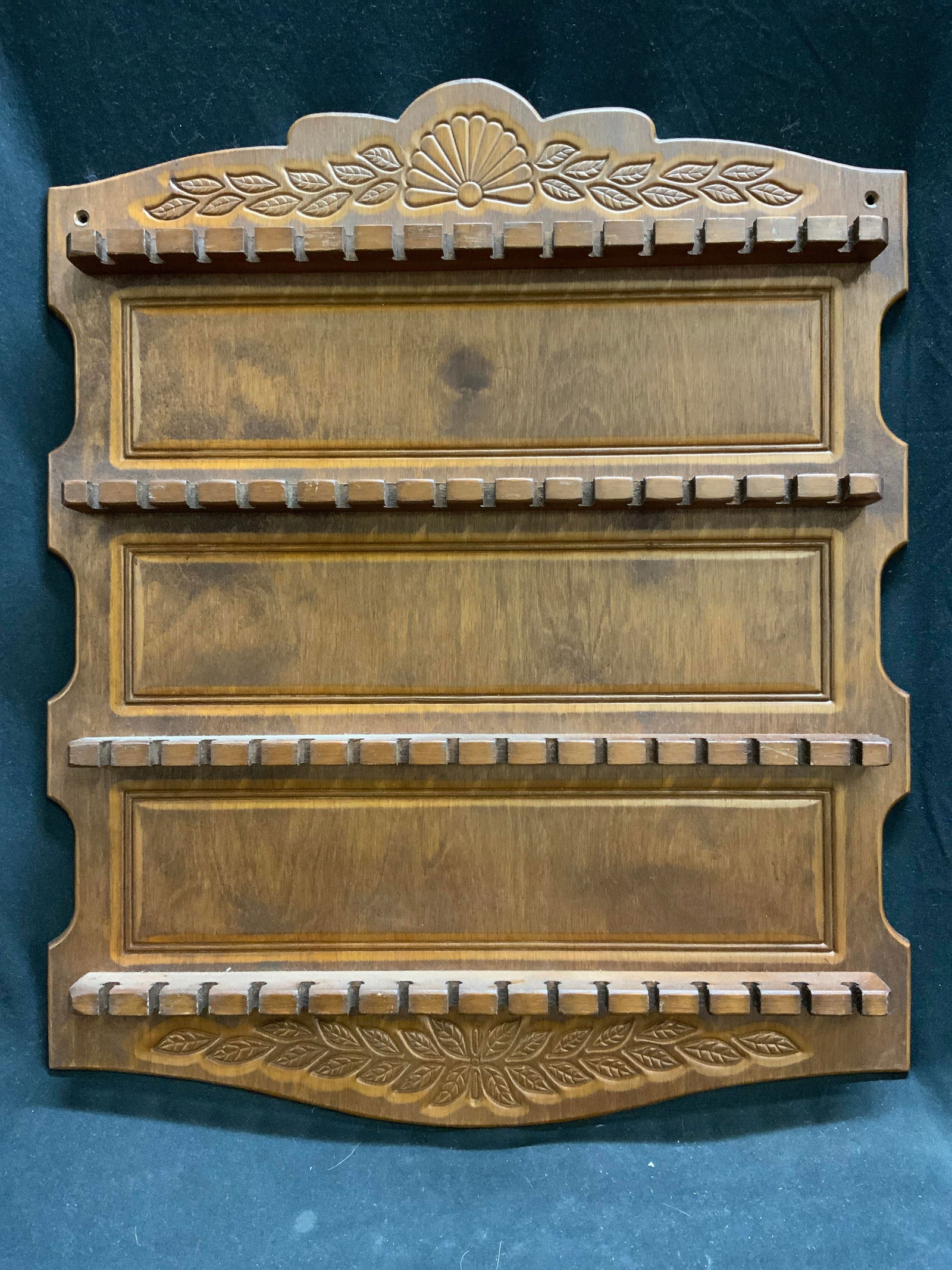 Vintage Carved Wooden Spoon Rack (1 of 6)