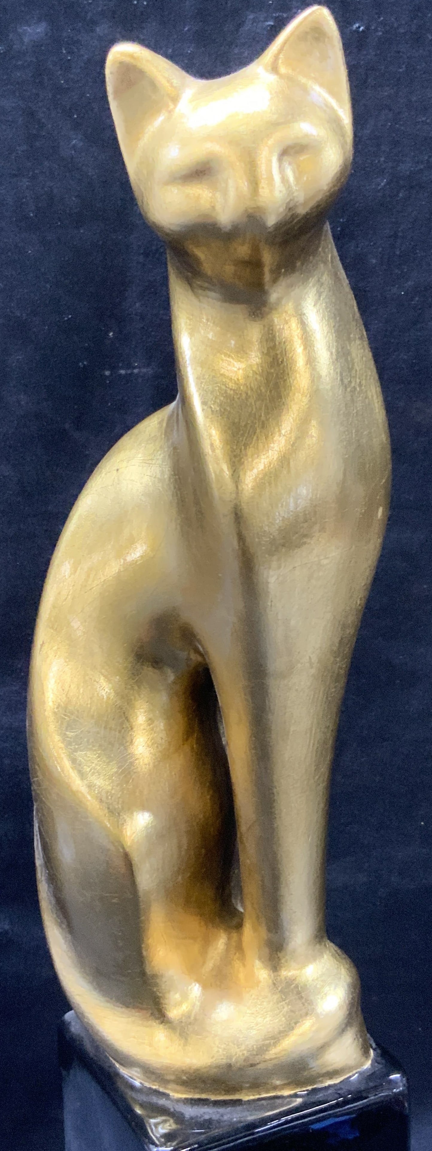 Art Deco Style Gilt Cat Ceramic Figural 19in (1 of 9)