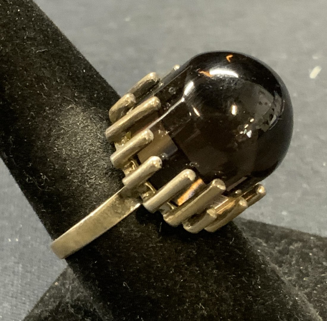 Vtg Sterling Silver Smokey Quartz Ring (1 of 6)