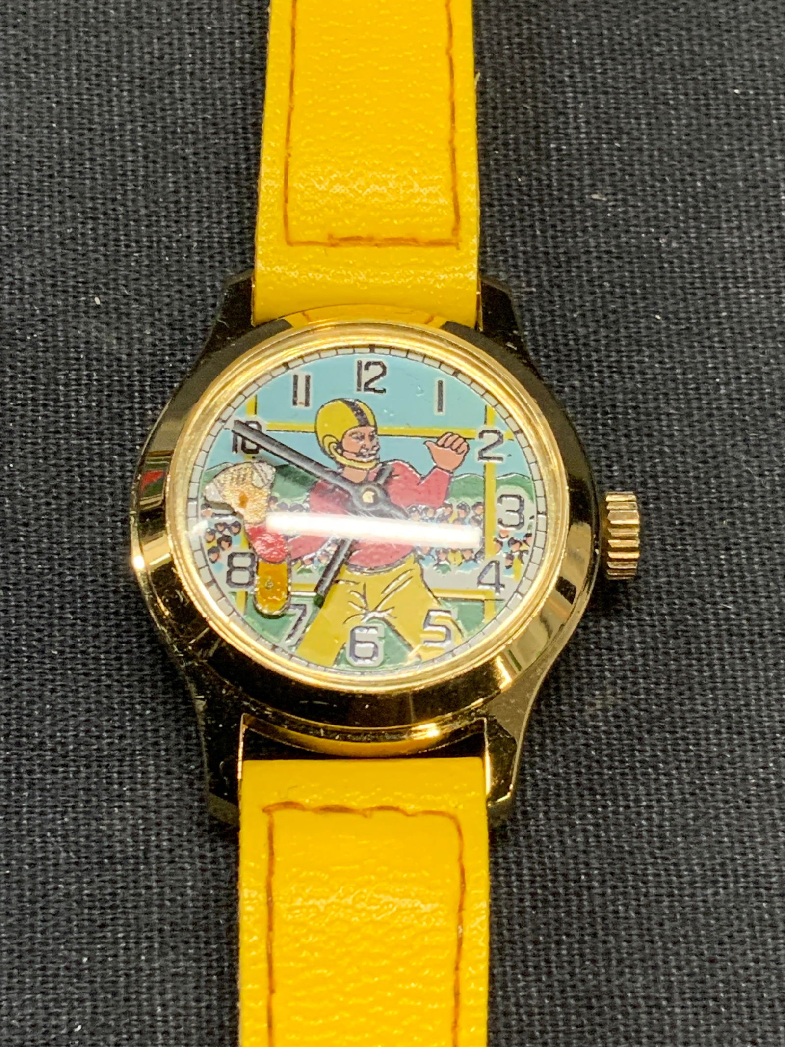 Football Motif Yellow Leather Watch (1 of 6)