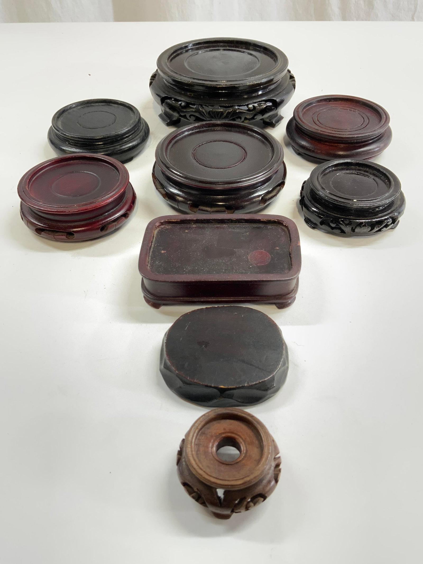 Lot 9 Carved Wooden Asian Pedestals (1 of 10)