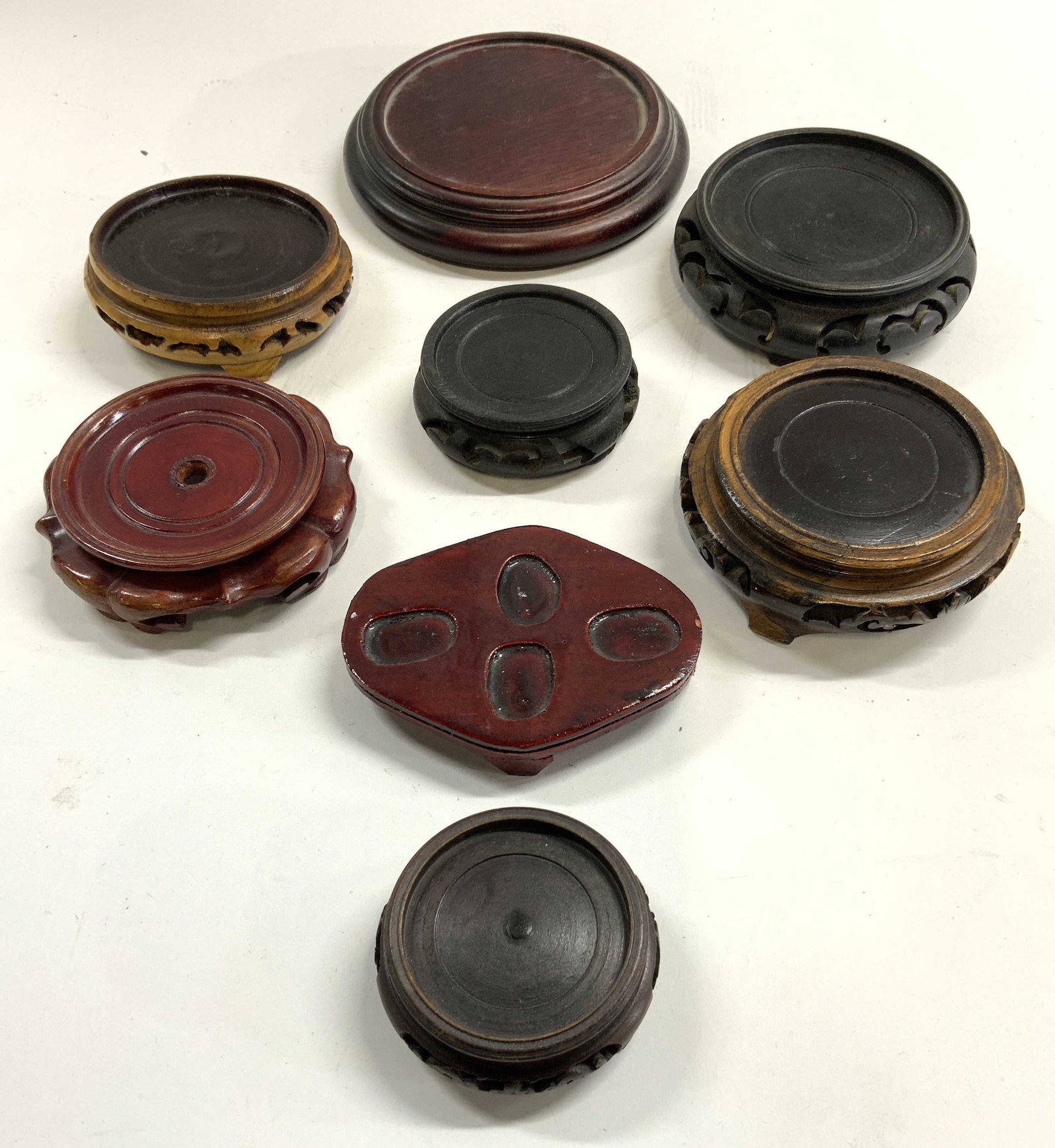 Lot 8 Carved Wooden Asian Pedestals (1 of 9)