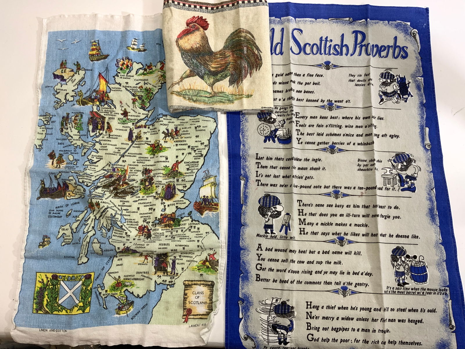 Lot 3 Scottish Linen Cotton Tea Towels (1 of 8)