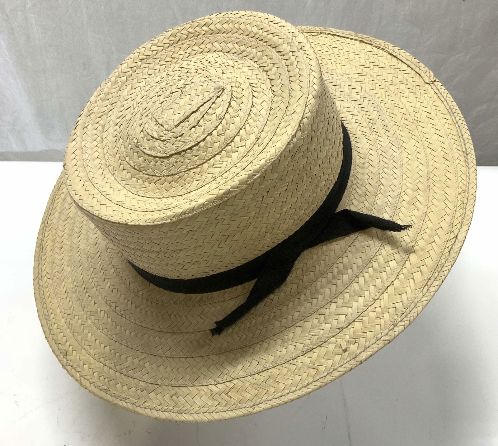 Woven Straw Flat Top Hat, USA (1 of 7)