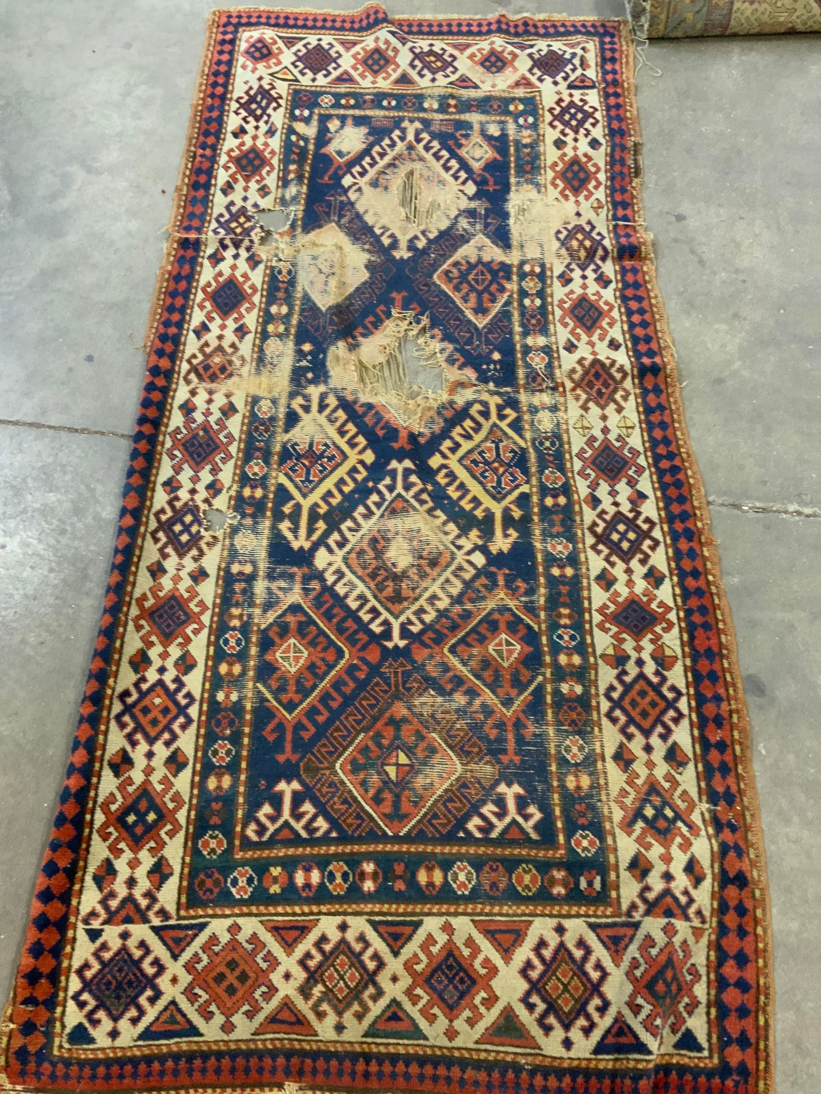 Caucasian Kazak Woven Wool Runner (1 of 7)