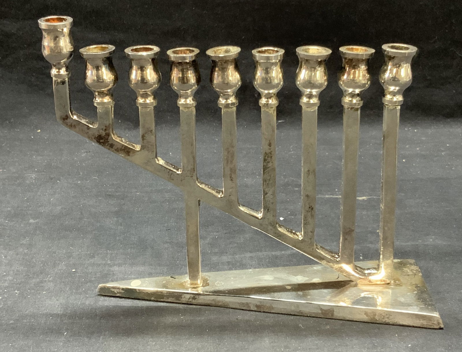 Vintage Silver Plated Modernist Menorah (1 of 6)