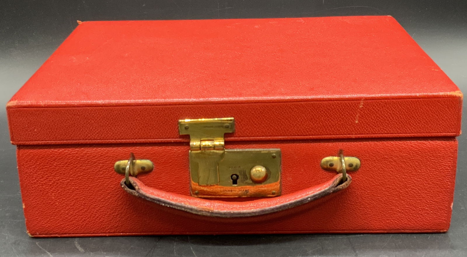 SAKS FIFTH AVE Red Leather Top Handle Jewelry Case (1 of 10)